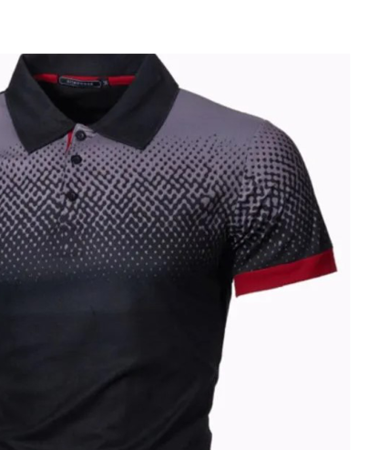 ZITY Men's 3D Print Comfort Slim Fit Short Sleeve Polo Shirt-DUMPO04600 | Zitysports