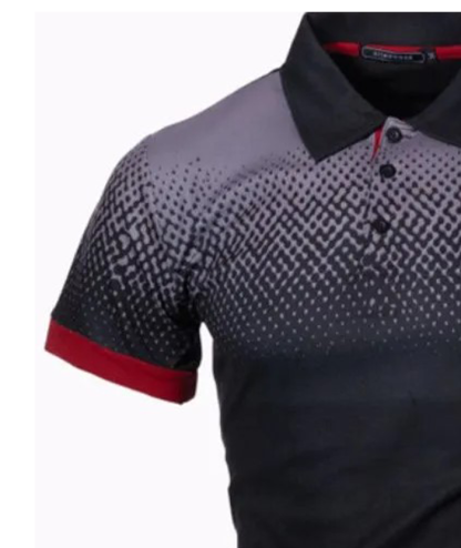ZITY Men's 3D Print Comfort Slim Fit Short Sleeve Polo Shirt-DUMPO04600 | Zitysports