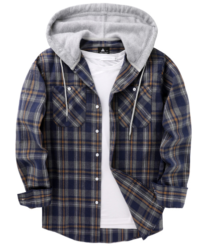 4 Pack Men's Flannel Plaid Hoodie Shirts