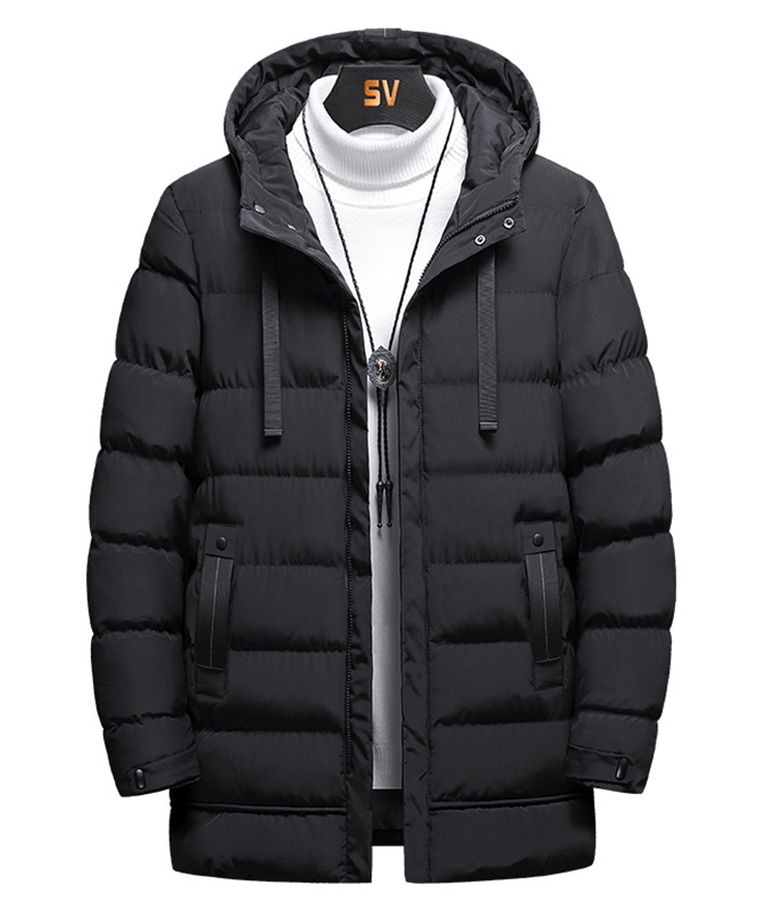 ZITY Men's Full Zipper Hooded Puffer Jacket-DUMCO05579