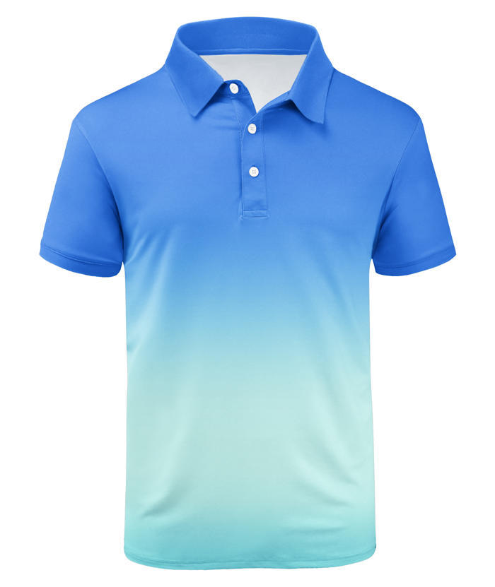 ZITY Men's Summer Dri Fit Gradient Golf Polo Shirt-CFMPO00034