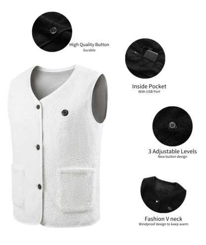 Unisex Sherpa Fleece Heated Vest-2316