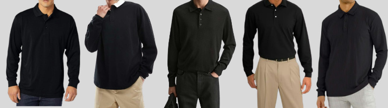 The black polo shirt is lightweight and versatile for any style.