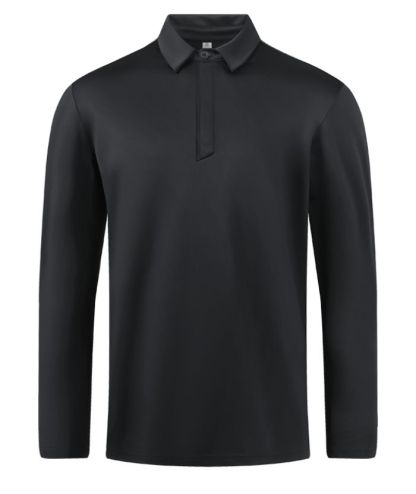 Men's Casual Solid Color Long Sleeve Polo Shirt-8803