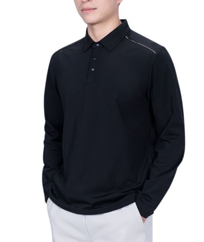 ZITY Men's Button Up Stand Collar Long Sleeve Polo Shirt-8905