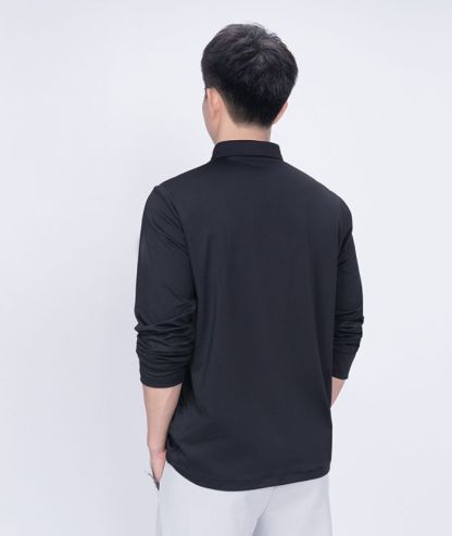 ZITY Men's 3 Button Up Long Sleeve Polo Shirt-8903