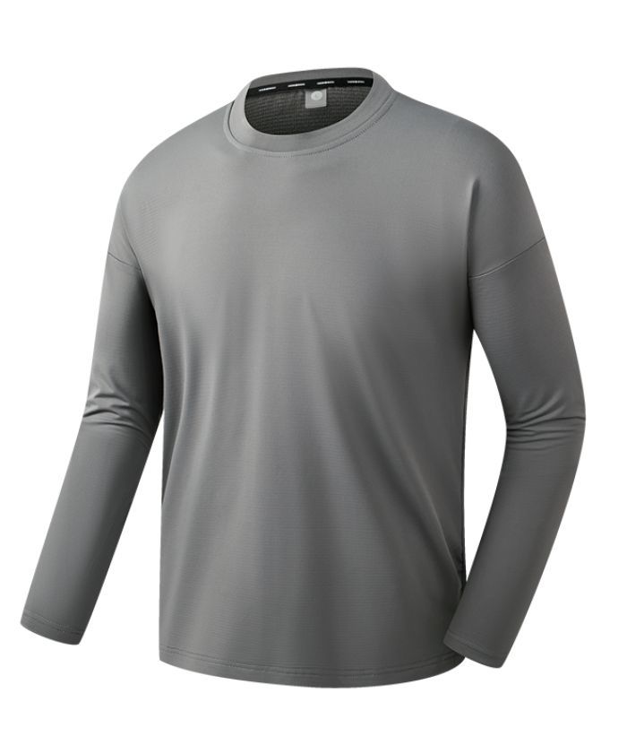 Men's Solid Color Long Sleeve Sports Polo Shirts-8850