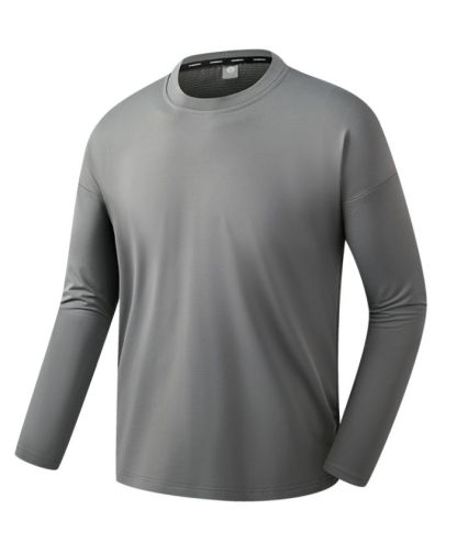 Men's Solid Color Long Sleeve Sports Polo Shirts-8850