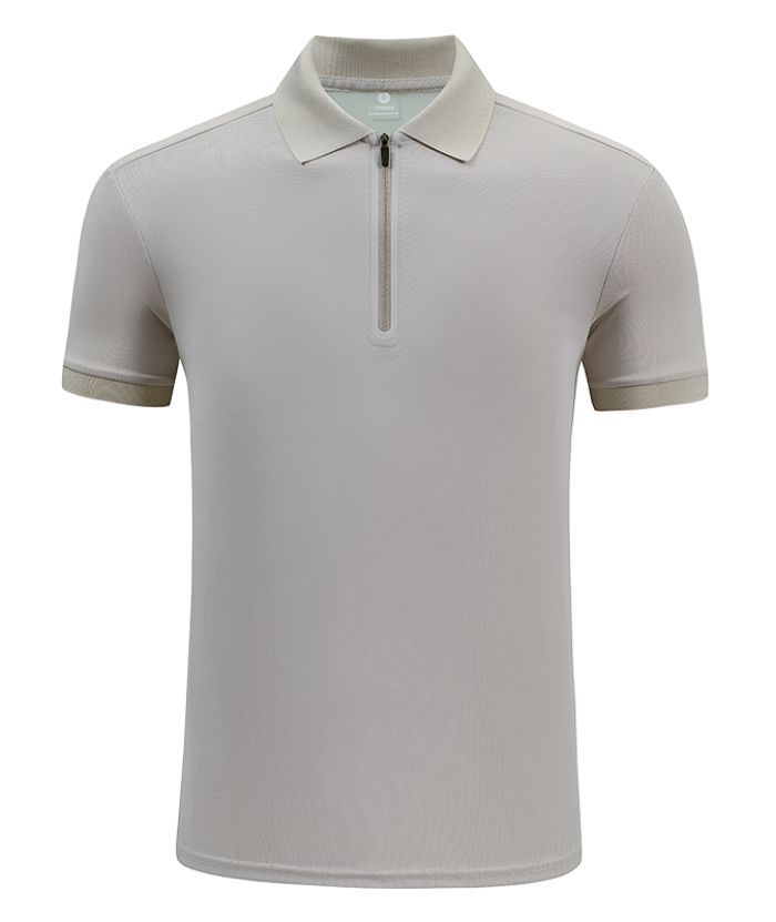 ZITY Men's Casual Slim Fit Quarter Zip Polo Shirt-8337