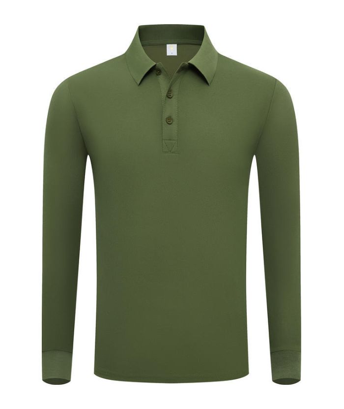 ZITY Unisex Long Sleeve Slim Fit Lapel Polo Shirt-DUMLP05922