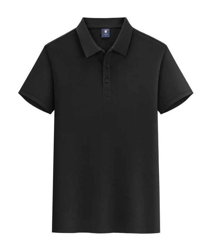 Unisex Solid Color Cotton Lapel Polo Shirt-DUMPO05925