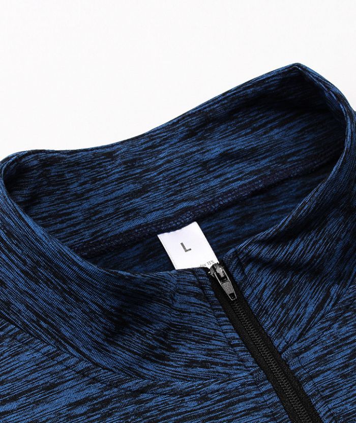 Men's Stand Collar Athletic Dri Fit Compression Long Sleeve T-Shirt-DUMLS05946