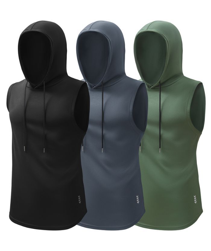 Men's Sports Pullover Sleeveless Hoodie Pack of 3 | Zitysports