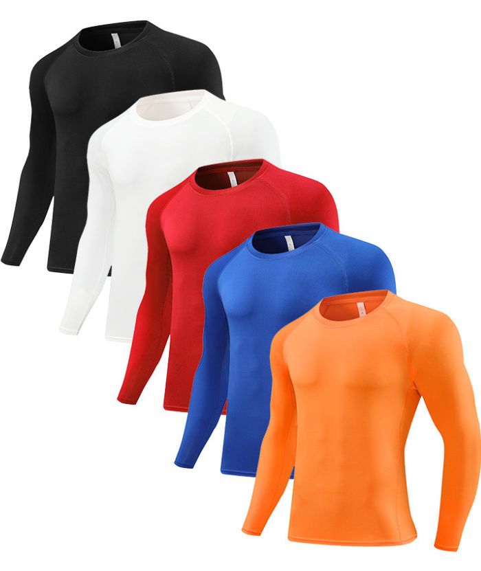 5 Pack Men's Dri Fit Yoga Compression T-Shirt-DUMLE05993