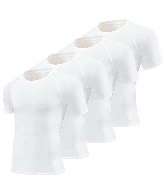 4 Pack ZITY Men's Solid Color Athletic Dri Fit Compression T-Shirt-DUMTS05984