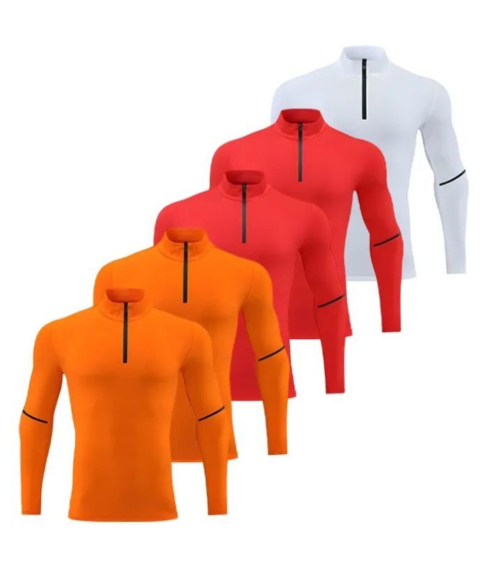 5 Pack Men's Stand Collar Dri Fit Sports Compression Shirt-DZUHE00190
