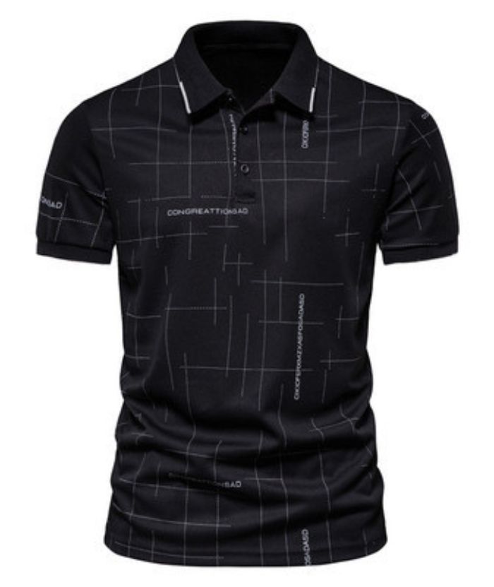 ZITY Men's Dotted Print Dri Fit Polo Shirt-DUMPO06069