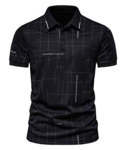 ZITY Men's Dotted Print Dri Fit Polo Shirt-DUMPO06069