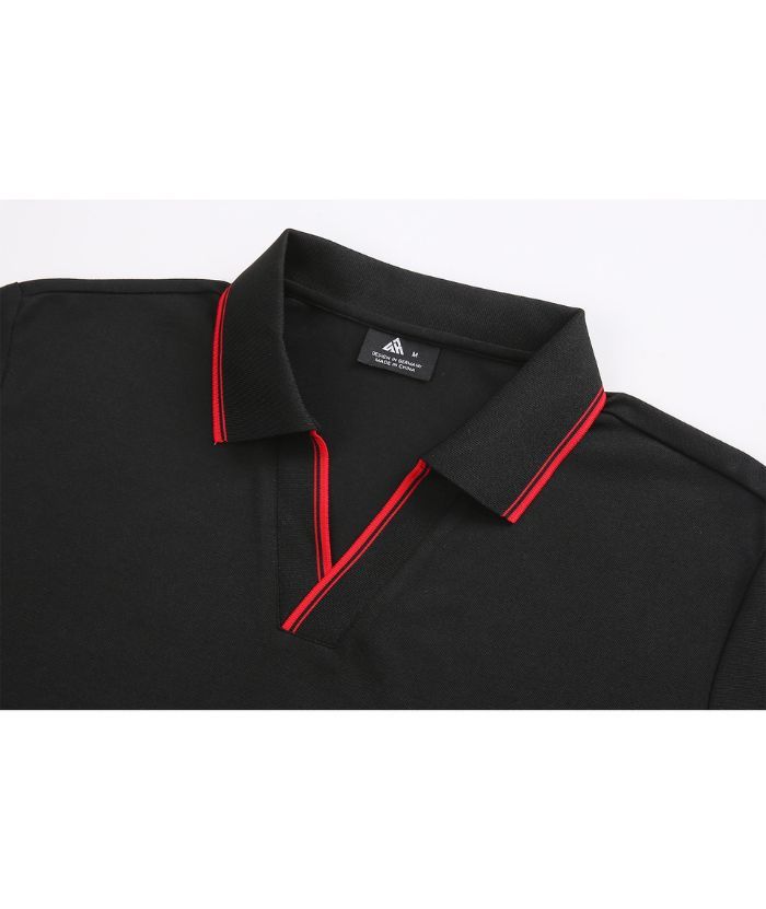 ZITY Men's V Neck Slim Fit Golf Polo Shirt-CUMPO01157