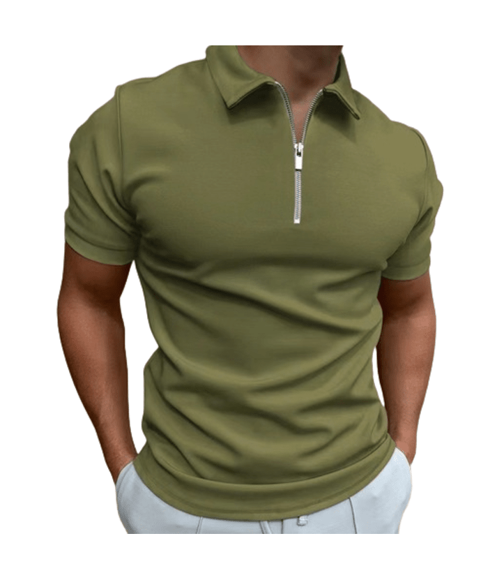 ZITY Men's Quarter Zip Polo Shirt-ZPK010448 | Zitysports