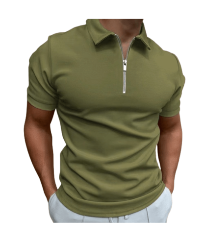 ZITY Men's Quarter Zip Polo Shirt-ZPK010448 | Zitysports