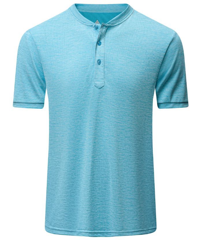 ZITY Men's Dri Fit Button Up Summer T-Shirt-CUMSS01366