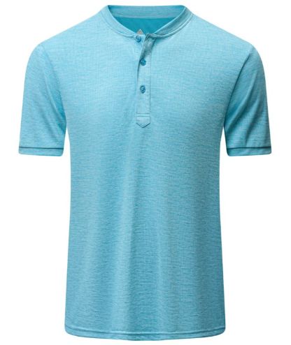 ZITY Men's Dri Fit Button Up Summer T-Shirt-CUMSS01366