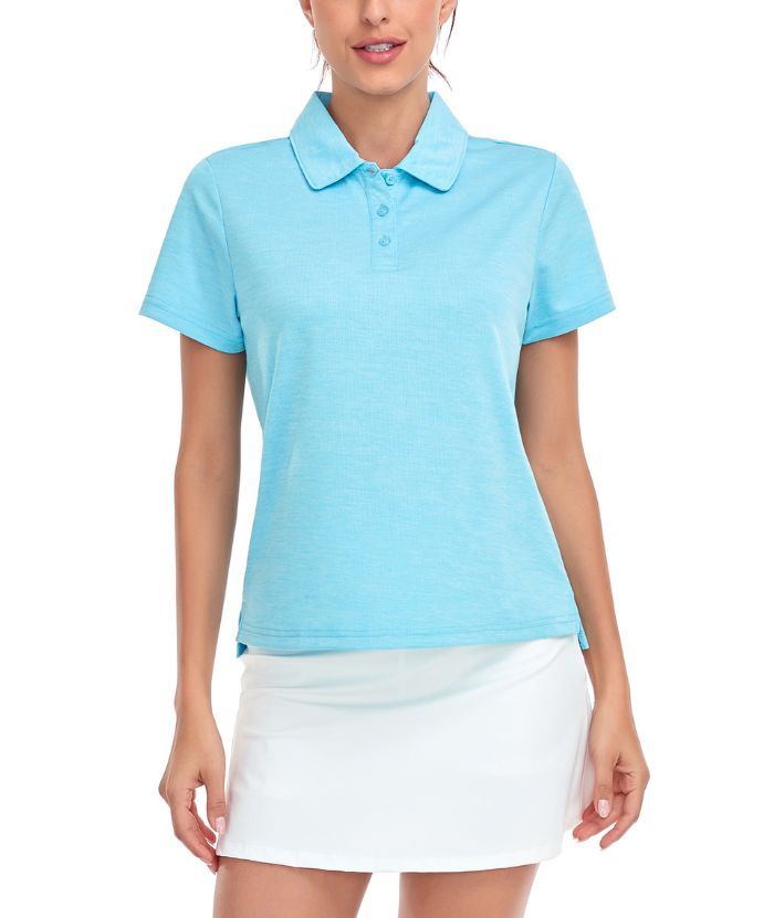 ZITY Women's Solid Color Sports Slim Fit Polo Shirt-CUWPO01554