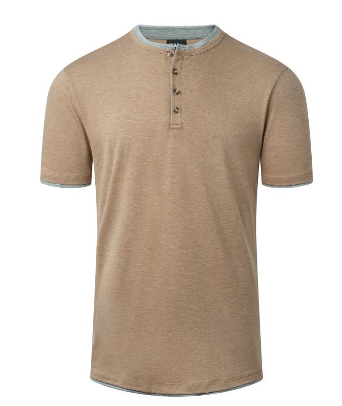 ZITY Men's Slim Fit Summer Henley T-Shirt-CUMSS02519