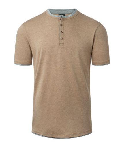 ZITY Men's Slim Fit Summer Henley T-Shirt-CUMSS02519