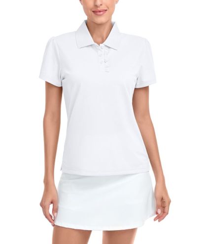 ZITY Women's Slim Fit Solid Color Tennis Polo Shirt-CUWPO01477