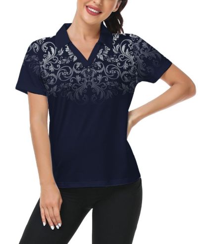ZITY Women's Totem Pattern Slim Fit Golf Polo SHirtCUWPO02024