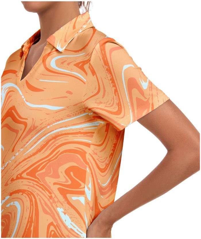 ZITY Women's Slim Fit V Neck Polo Shirt-CUWPO02297