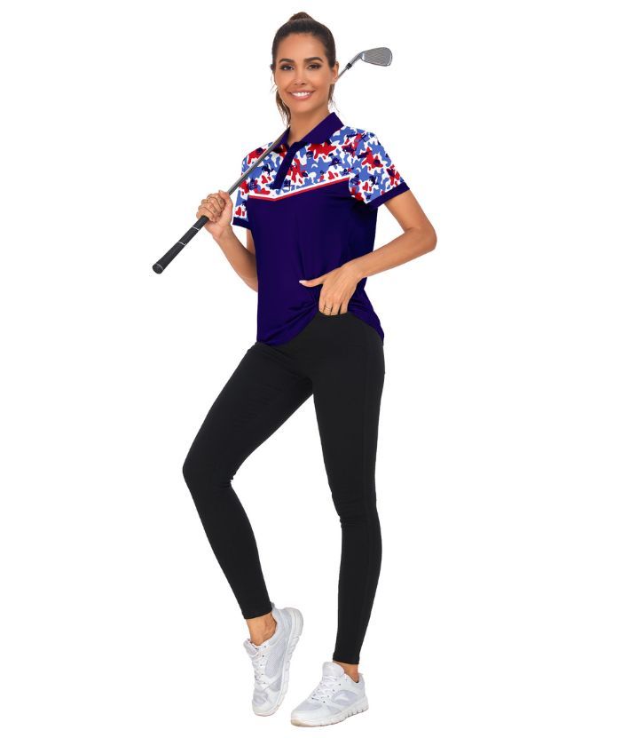 ZITY Women's Dark Blue Golf Polo Shirt-CUWPO02322