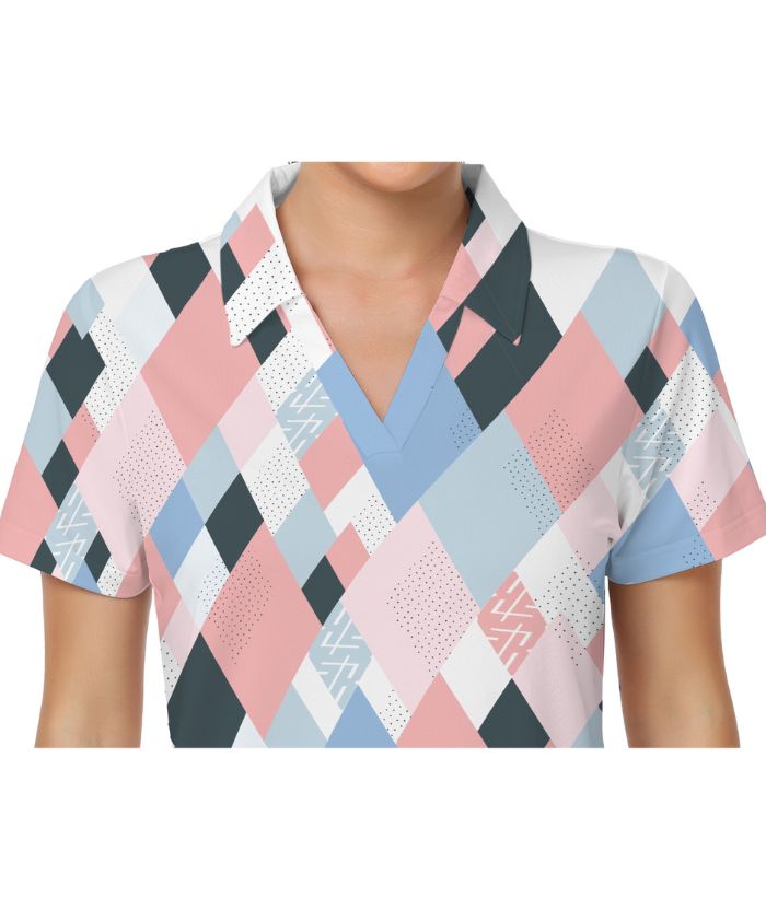 ZITY Women's Slim Fit Button Up Sports Polo Shirt-CUWPO01329