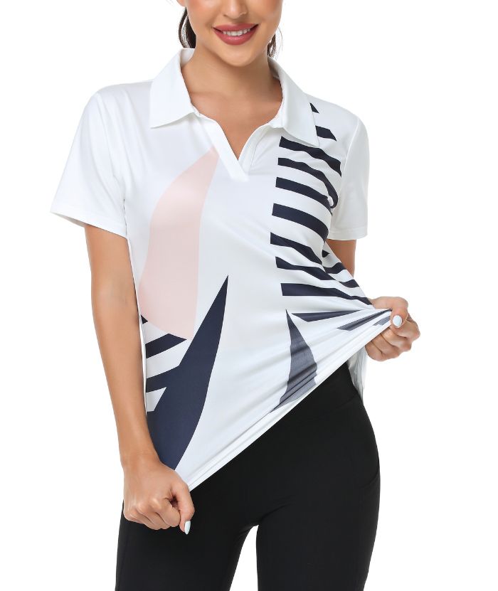ZITY Women's Dri Fit White Golf Polo Shirt-CUWPO01005