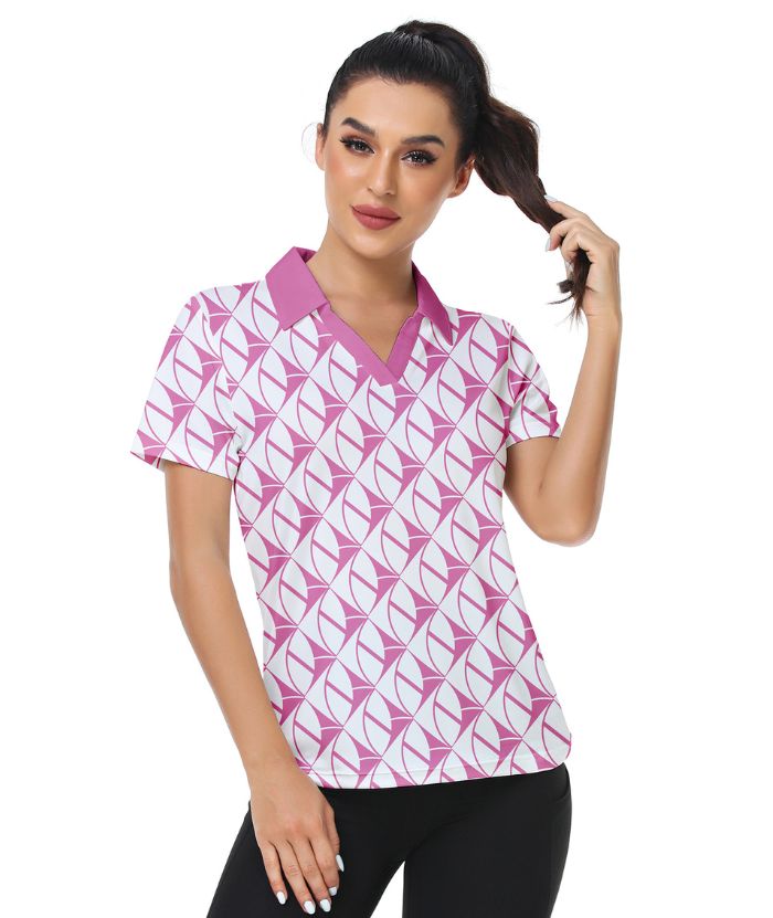 ZITY Women's Dri Fit Pink Golf Polo Shirt-CUWPO01011