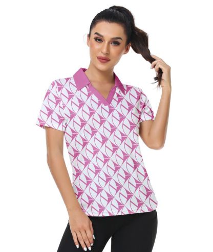ZITY Women's Dri Fit Pink Golf Polo Shirt-CUWPO01011