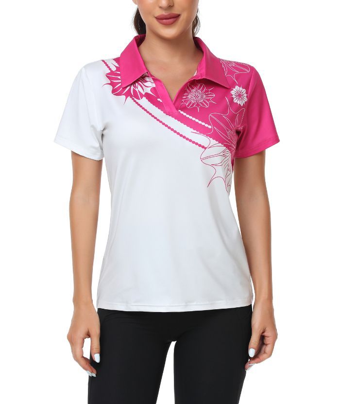 ZITY Women's Slim Fit White Golf Polo Shirt-CUWPO01013