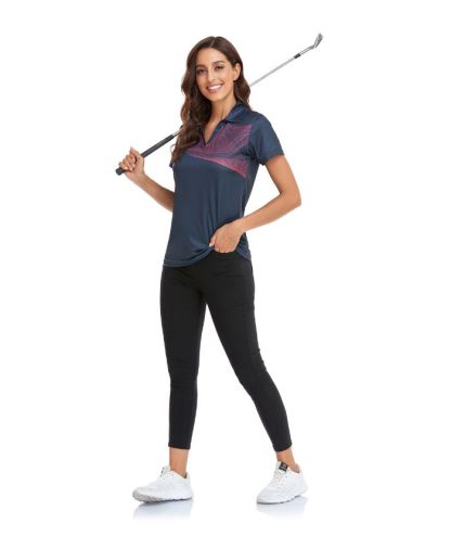 ZITY Women's V Neck Slim Fit Golf Tennis Polo Shirt-CFWZZ00005