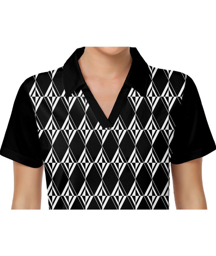 ZITY Women's Slim Fit Black Golf Polo Shirt-CUWPO01021