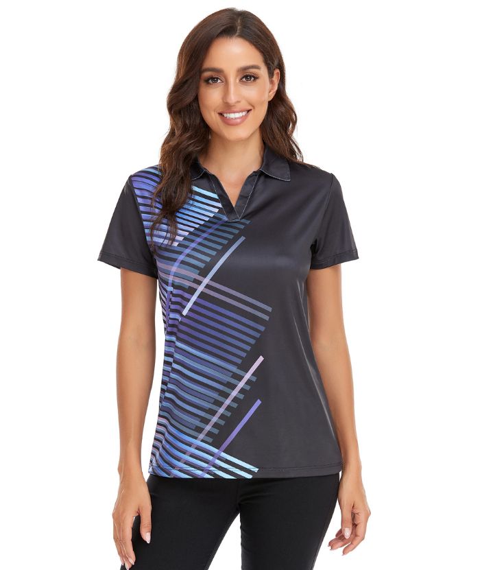 ZITY Women's V Neck Sports Dri Fit Casual Polo Shirt-CFWZZ00004