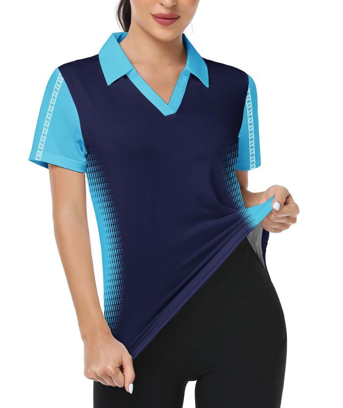 ZITY Women's Slim Fit Dark Blue Golf Polo Shirt-CUWPO01223