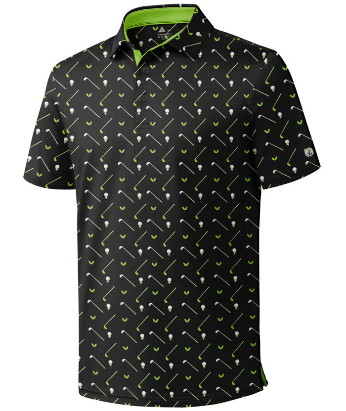ZITY Men's Printed Dri Fit Performance Golf Polo Shirt-CUMPO05189 