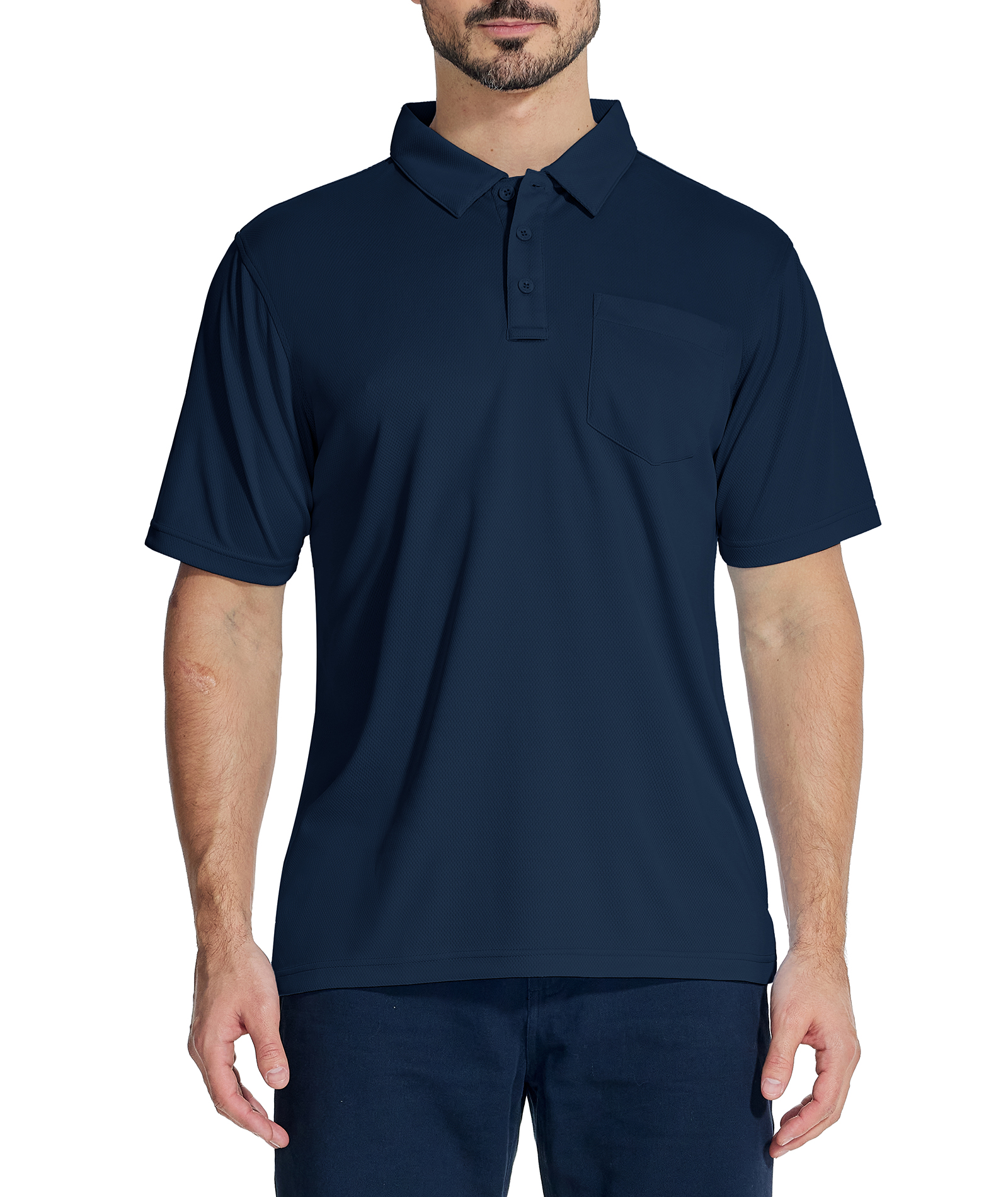 ZITY Men's Solid Color Fast Dry Neck Air Force with Pocket Polo Shirt-ZPK008914 | Zitysports