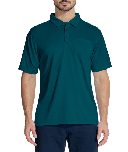 ZITY Men's Solid Color Fast Dry Neck Air Force with Pocket Polo Shirt-ZPK008914 | Zitysports
