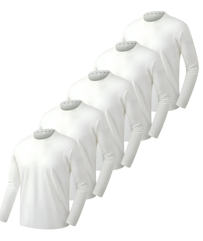 5 Pack ZITY Men's Solid Color Long Sleeve Sports T-Shirt-DZUHE00174