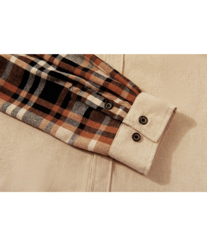 ZITY Men's Plaid Sweatshirt Button Down with Two Pocket-ZPK007276 | Zitysports
