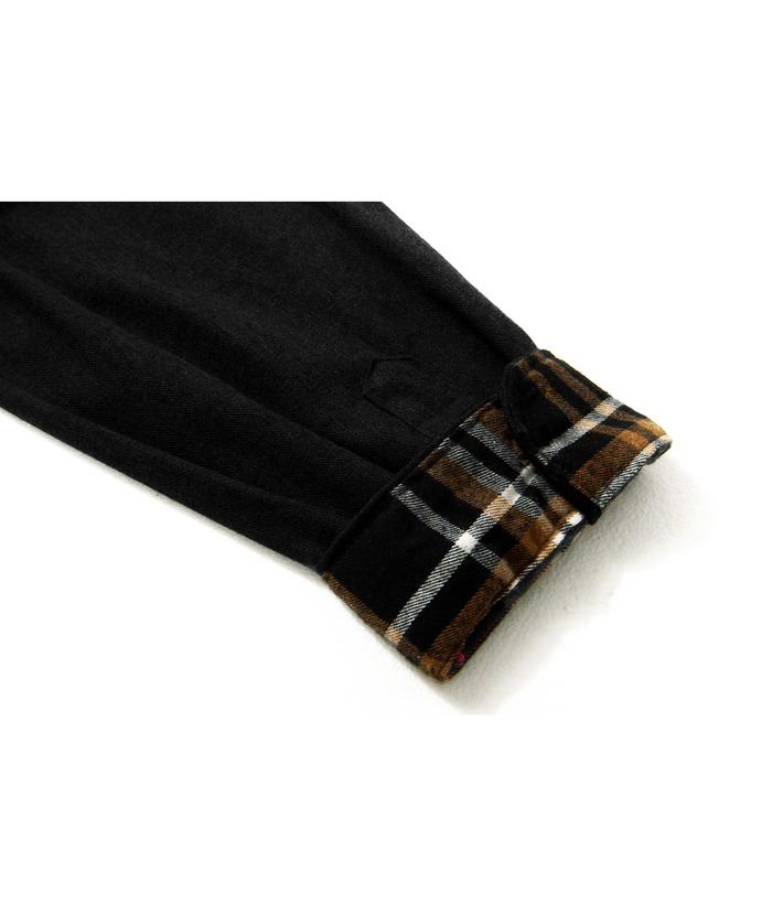 ZITY Men's Color Block Button Plaid Hoodie Shirt-ZPK007042 | Zitysports