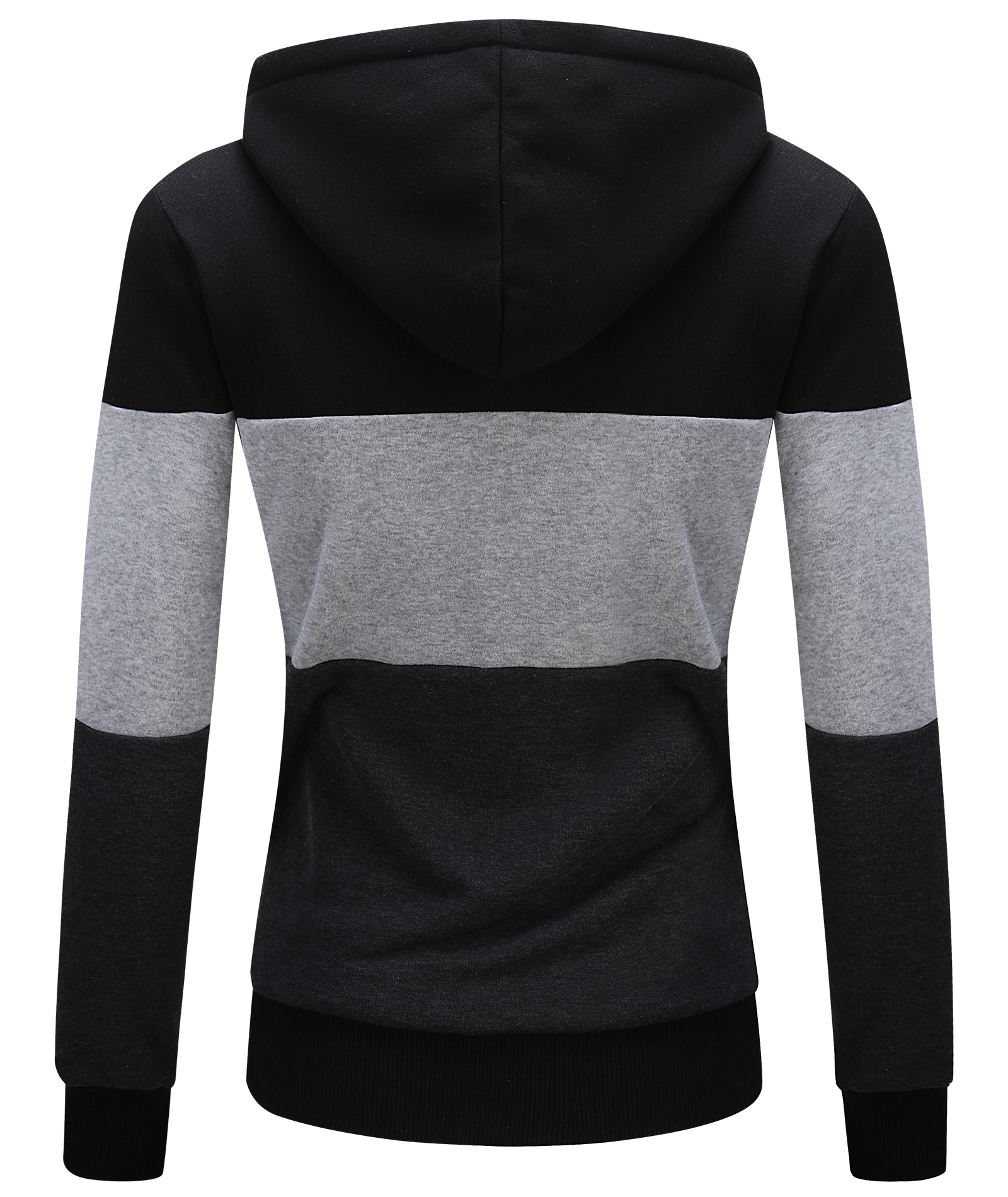 ZITY Women's Color Block Full Zipper Fleece Hoodie-CFWWT00007